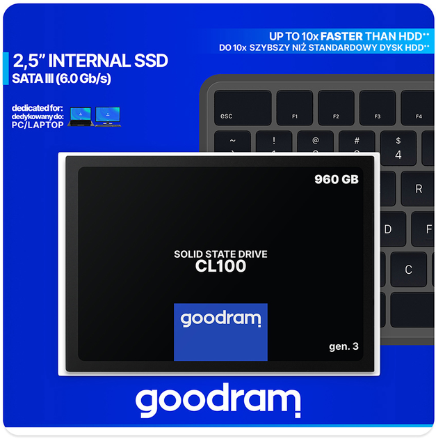 Dysk SSD Goodram CL100 Gen.3 960GB 2.5" SATA III 3D NAND TLC (SSDPR-CL100-960-G3) - obraz 7