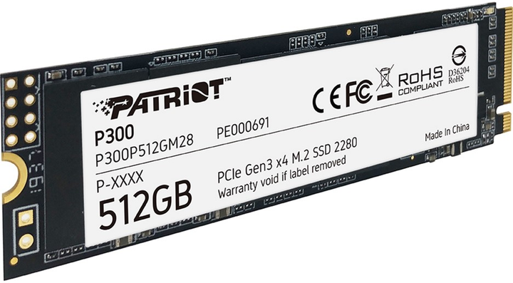 Patriot P300 512GB M.2 2280 NVMe PCIe 3.0 x4 3D NAND TLC (P300P512GM28) - зображення 2