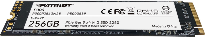 Dysk SSD Patriot P300 256GB M.2 2280 NVMe PCIe 3.0 x4 3D NAND TLC (P300P256GM28) - obraz 4
