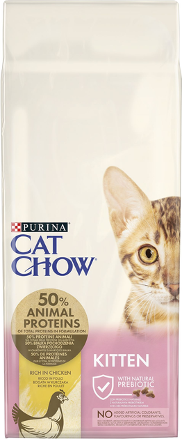 Sucha karma dla kociąt PURINA Cat Chow Kitten z kurczakiem 15kg (5997204514028) - obraz 1