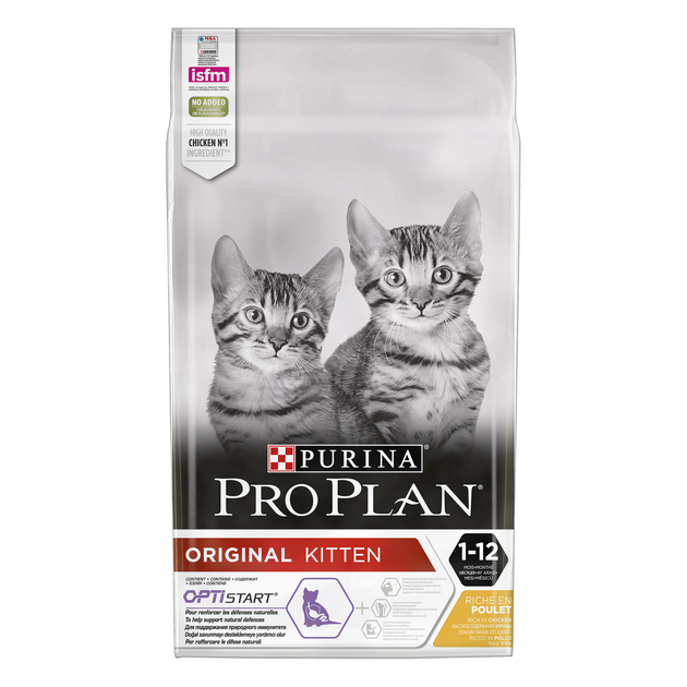 Sucha karma dla kociąt Purina Pro Plan Original Kitten z kurczakiem 10 kg (7613036505307) - obraz 1