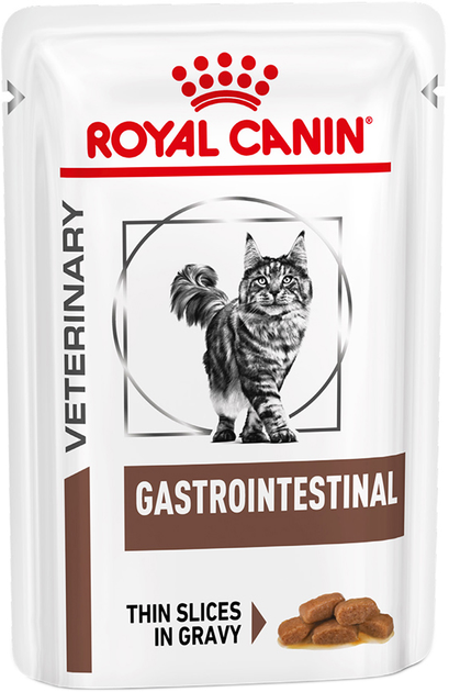 Mokra karma dla kotów z problemami gastrycznymi ROYAL CANIN Vet Gastrointestinal kawałki w sosie - saszetki 12x85g (9003579013557) - obraz 2