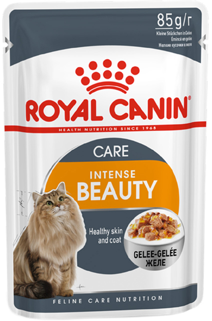 Вологий корм для дорослих кішок Royal Canin Intense Beauty in Jelly 12 x 85 г (9003579311790) - зображення 2