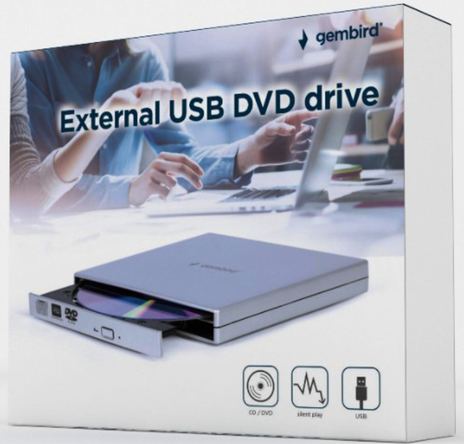 Зовнішній DVD привід Gembird DVD-USB-02-SV - зображення 5