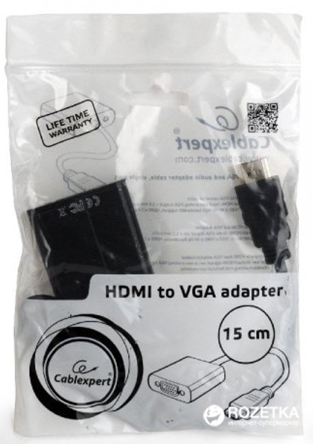 Adapter Cablexpert HDMI - VGA 0,15 m (A-HDMI-VGA-04) - obraz 2