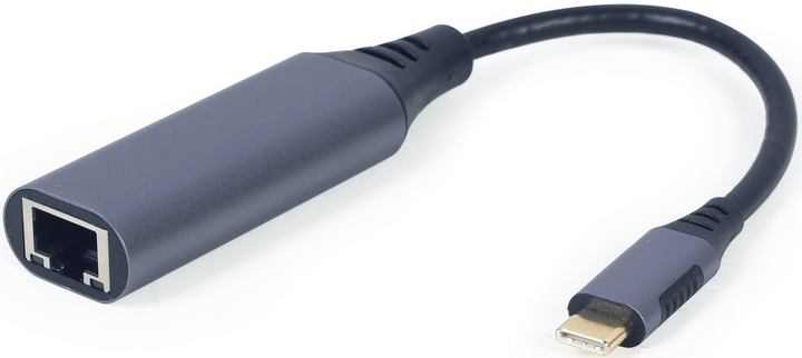 Гігабітний мережевий адаптер Cablexpert USB Type-C - RJ-45 0.15 м Сірий (A-USB3C-LAN-01) - зображення 2