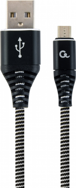 Kabel Cablexpert USB - MicroUSB 2 m Czarny/Biały (CC-USB2B-AMmBM-2M-BW) - obraz 1