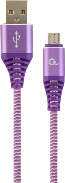 Kabel Cablexpert USB - MicroUSB 2 m Fioletowy/Biały (CC-USB2B-AMmBM-2M-PW) - obraz 1