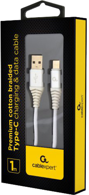 Кабель Cablexpert USB — USB Type-C 1 м White (CC-USB2B-AMCM-1M-BW2) - зображення 2