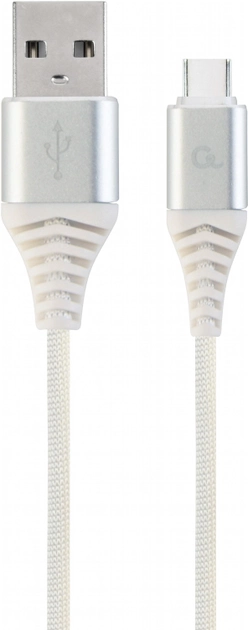 Кабель Cablexpert USB — USB Type-C 2 м Silver/White (CC-USB2B-AMCM-2M-BW2) - зображення 1