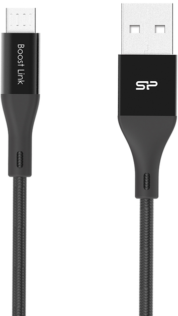 Kabel Silicon Power LK30AB USB - microUSB 1m Black (SP1M0ASYLK30AB1K) - obraz 1