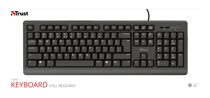 Klawiatura przewodowa Trust Primo Keyboard USB (TR24147) - obraz 9