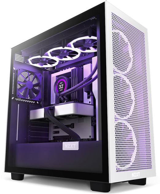 Obudowa PC NZXT H7 v1 2022 Flow Edition ATX Mid Tower Chassis czarno-biała (CM-H71FG-01) - obraz 1