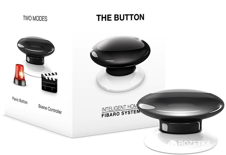 Розумна кнопка FIBARO The Button Z-Wave Чорна (FGPB-101-2_ZW5) - зображення 2
