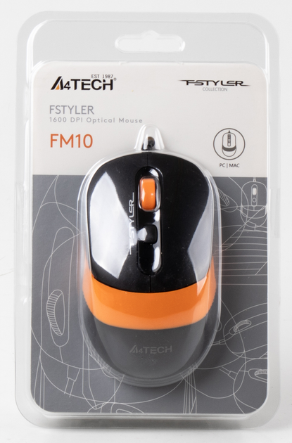 Mysz A4Tech FM10 USB Pomarańczowa (A4TMYS46445) - obraz 6