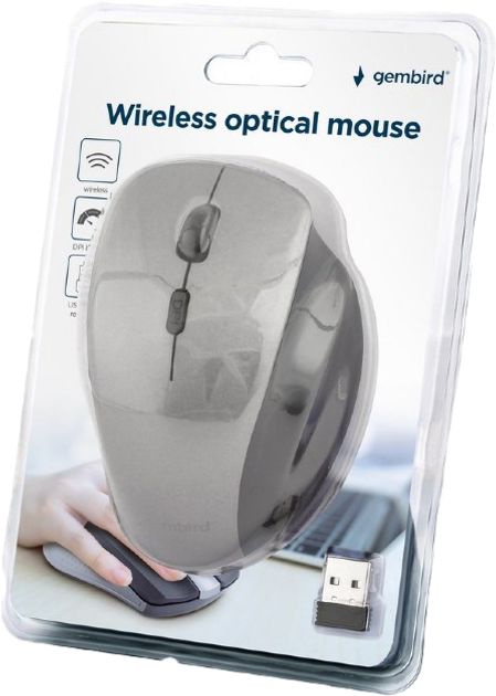 Миша Gembird MUSW-6B-02-BG Wireless Black-Spacegrey - зображення 3