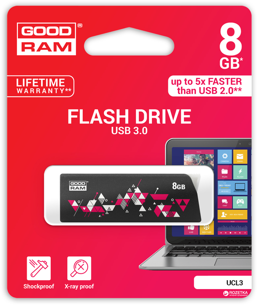 Goodram UCL3 8GB USB 3.0 Black (UCL3-0080K0R11) - зображення 4