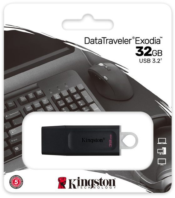 Pendrive Kingston DataTraveler Exodia 32GB USB 3.2 Gen 1 Black/White (DTX/32GB) - obraz 6