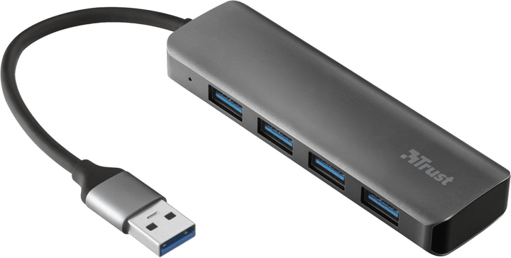 Hub USB Trust Halyx 4 porty USB-A 3.2 Aluminium (TR23327) - obraz 1