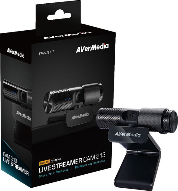 Kamera internetowa AverMedia Live Streamer CAM 313 Full HD Czarna (40AAPW313ASF) - obraz 8