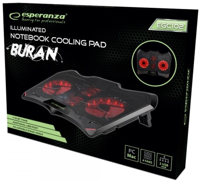 Esperanza Podkładka chłodząca do laptopa gamingowego Buran (EGC102) - obraz 4