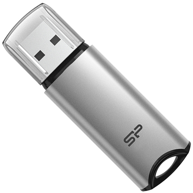 Pendrive Silicon Power Marvel M02 64GB USB 3.2 Silver (SP064GBUF3M02V1S) - obraz 1