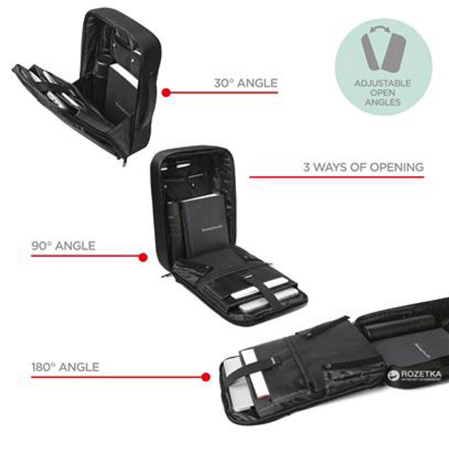 Plecak na laptopa XD Design Bobby Bizz Anti-Theft 15,6" czarny (P705.571) - obraz 3
