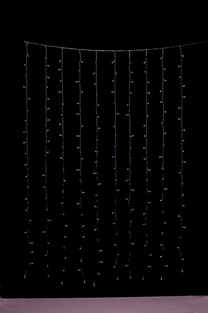 Світлодіодна Smart LED-гірлянда Twinkly Curtain, Wall RGBW 210, BT + Wi-Fi, Gen II, IP44 кабель прозорий (TWW210SPP-TEU) - зображення 10