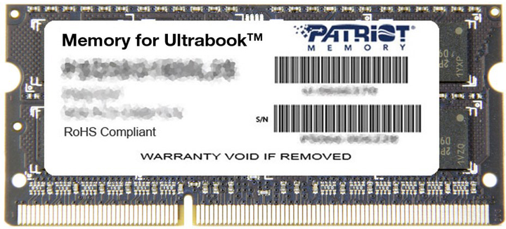 Оперативна пам'ять Patriot SODIMM DDR3-1600 8192MB PC3-12800 (PSD38G1600L2S) - зображення 1