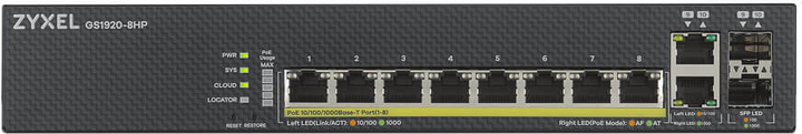 PoE-комутатор Zyxel GS1920-8HPv2 гігабітний (GS1920-8HPV2-EU0101F) - зображення 2