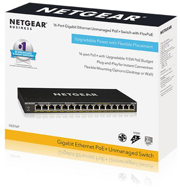 Комутатор Netgear GS316P (GS316P-100EUS) - зображення 5