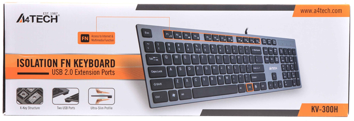Клавіатура дротова A4Tech KV-300H USB 2.0 A4TKLA39976 (4711421846707) - зображення 3