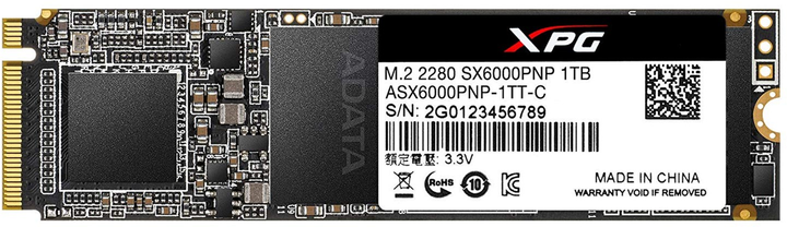 ADATA XPG SX6000 Pro 1TB M.2 2280 PCIe Gen3x4 3D NAND TLC (ASX6000PNP-1TT-C) - obraz 1