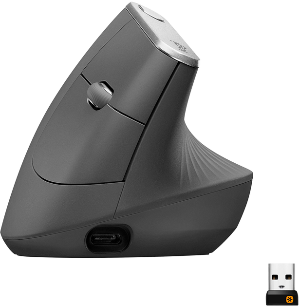 Logitech MX Vertical Advanced ergonomiczna mysz grafitowa (910-005448) - obraz 1