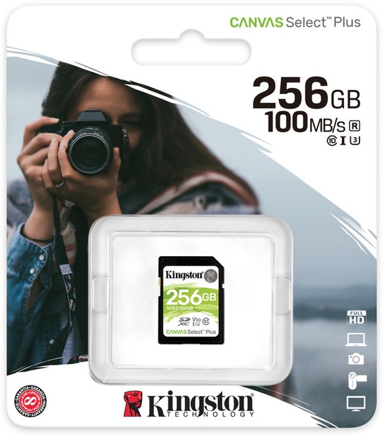 Kingston SDXC 256GB Canvas Select Plus Class 10 UHS-I U3 V30 (SDS2/256GB) - зображення 3
