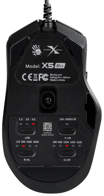 Mysz A4Tech Bloody X5 Max USB czarny (4711421948623) - obraz 6