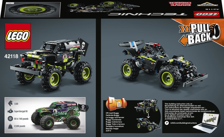 Конструктор LEGO Technic Monster Jam Grave Digger 212 деталей (42118) - зображення 12