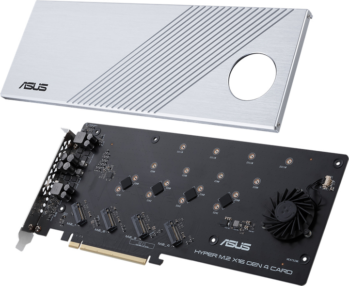 Karta rozszerzeń Asus PCIe Hyper M.2 X16 PCIe 4.0 X4 GEN 4 - 256 Gb/s (90MC08A0-M0EAY0) - obraz 3