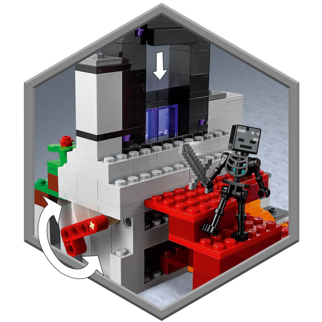 Zestaw klocków LEGO Minecraft Zniszczony portal 316 elementów (21172) - obraz 7