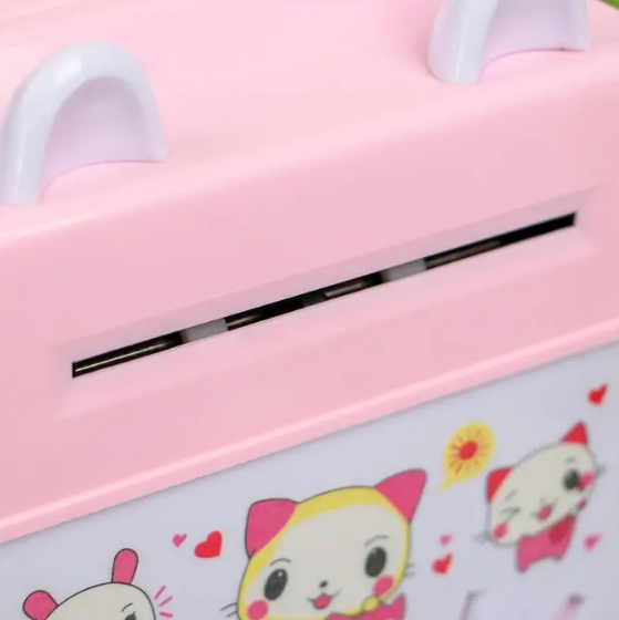 Копилка-сейф с кодовым замком детская ADORABLE розовая - Фото 4 Копилка-сейф с кодовым замком детская ADORABLE розовая - изображение 4