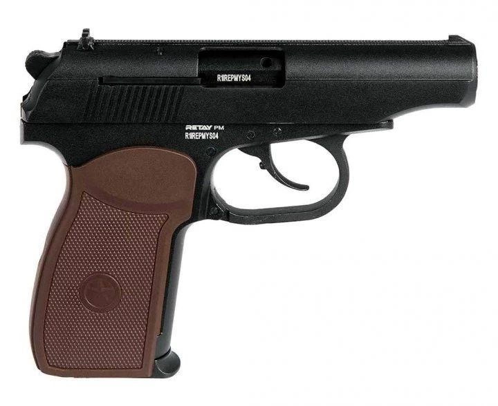 Пістолет стартовий Retay ПМ пістолет Макарова 9 mm сигнально-шумовий пугач під холостий патрон чорний MS - зображення 2