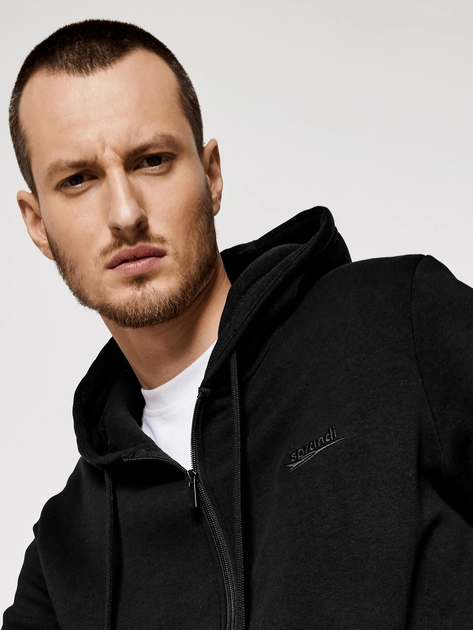 Bluza męska rozpinana streetwear z kapturem Sprandi SS21-BLM004 L Czarna (5903698655635) - obraz 6