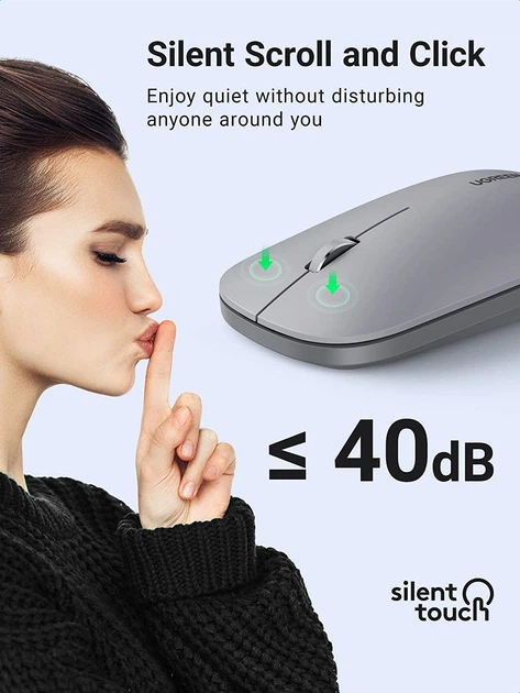 Mysz Ugreen MU001 Portable Wireless Gray (6957303893737) - obraz 10