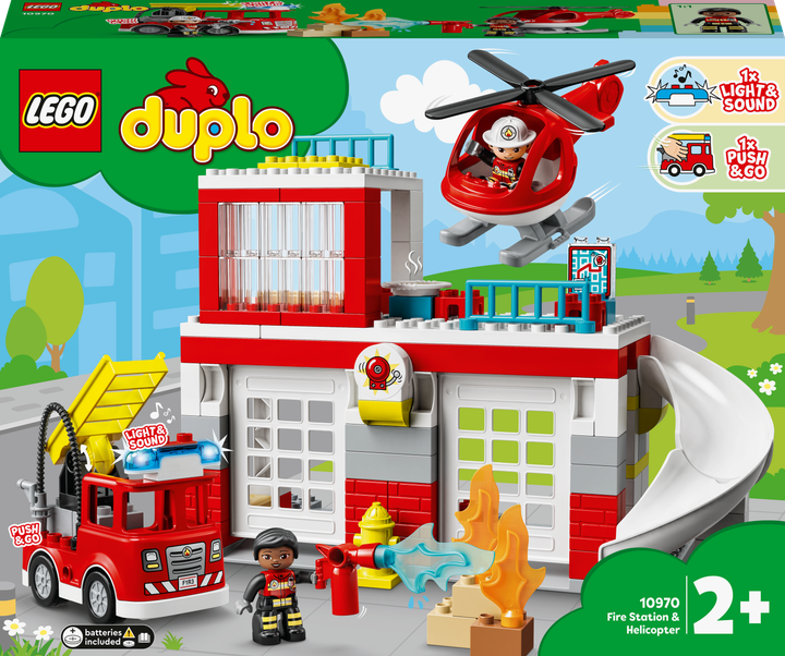 Конструктор LEGO DUPLO Town Пожежна частина та вертоліт 117 деталей (10970) - зображення 1