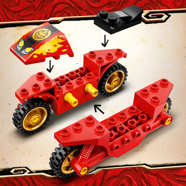 Конструктор LEGO Ninjago Мотоцикл Кая 54 деталі (71734) - зображення 8