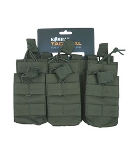 Подсумок тактический под магазины АК KOMBAT UK Triple DUO Mag Pouch оливковый (SK-kb-tdmp-olgr) - изображение 1