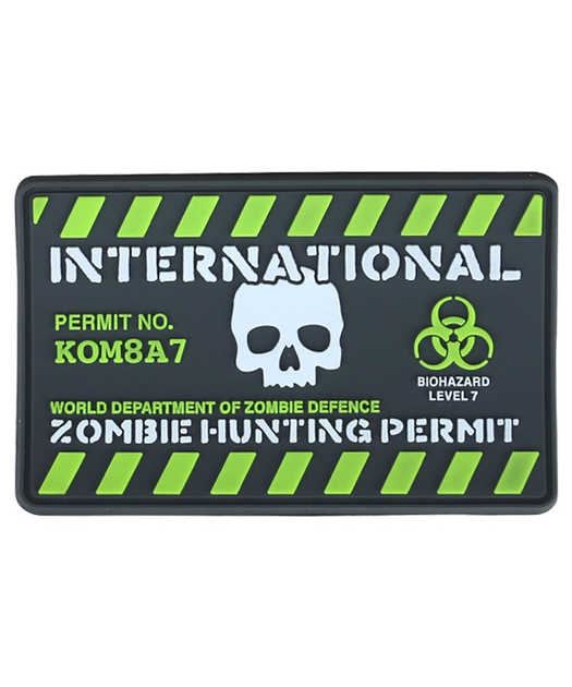 Шеврон/патч для военнослужащих KOMBAT UK Zombie Hunting Permit 8x5см (SK-kb-zhpp) - изображение 1