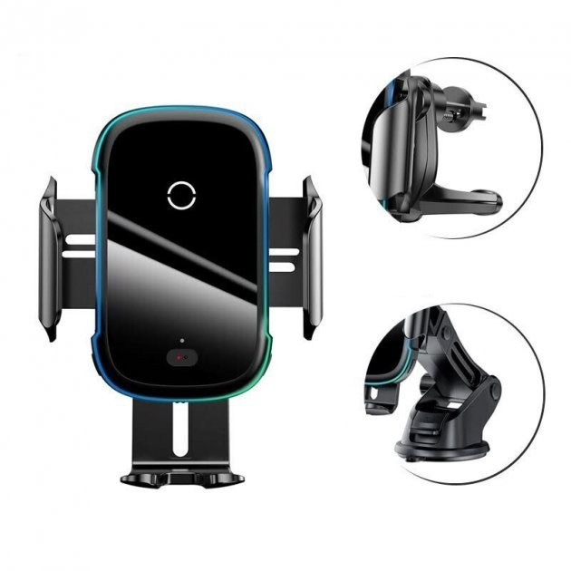 Автотримач з бездротовою зарядкою Baseus Wireless Charger Light Electric 15W - зображення 3