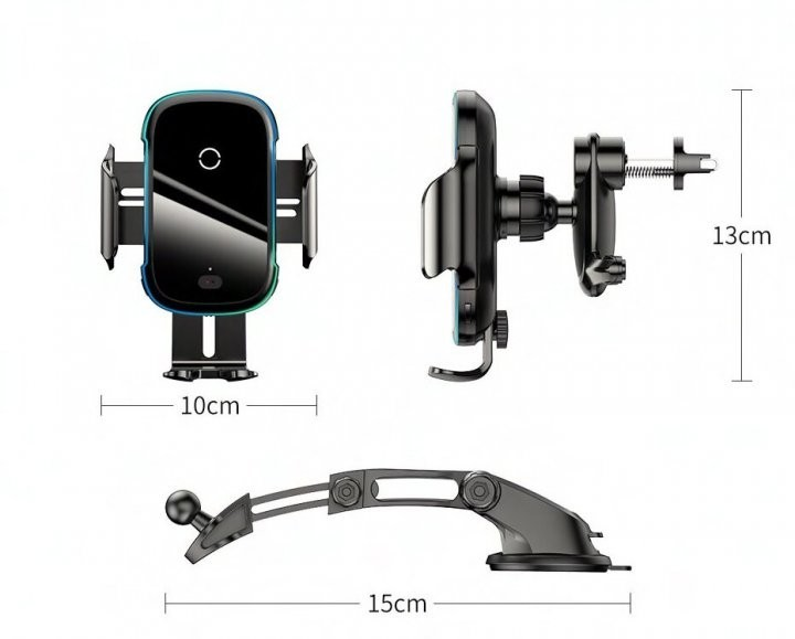 Автотримач з бездротовою зарядкою Baseus Wireless Charger Light Electric 15W - зображення 4