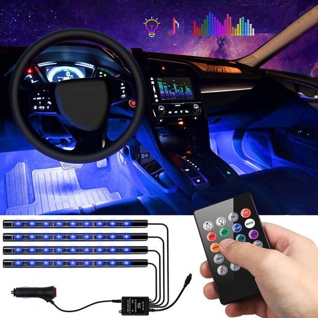 Светодиодная подсветка LED для авто RGB водонепроницаемая 7 цветов 4 ...